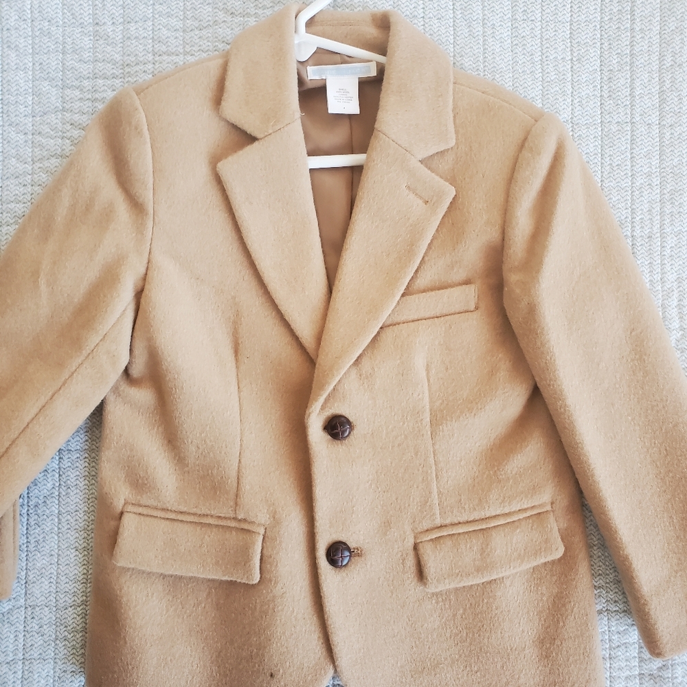 Janie and Jack Camel Wool Coat, Boys Size 4, gently used